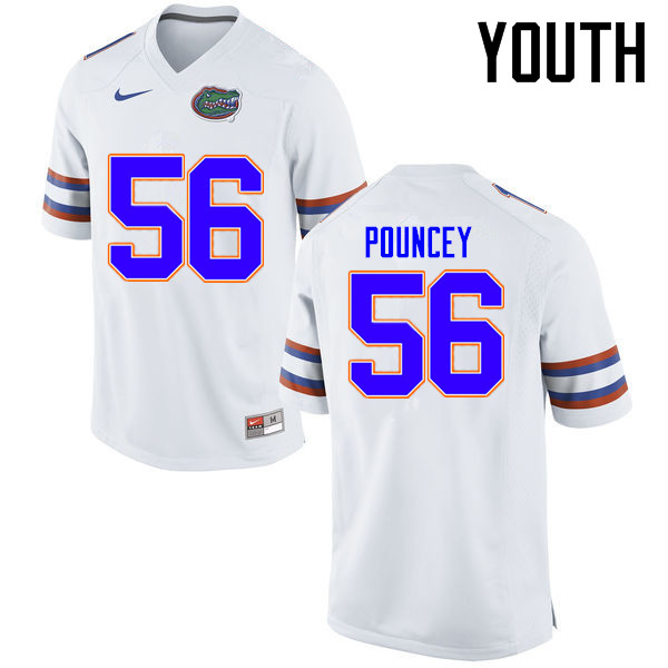 Youth Florida Gators #56 Maurkice Pouncey College Football Jerseys Sale-White